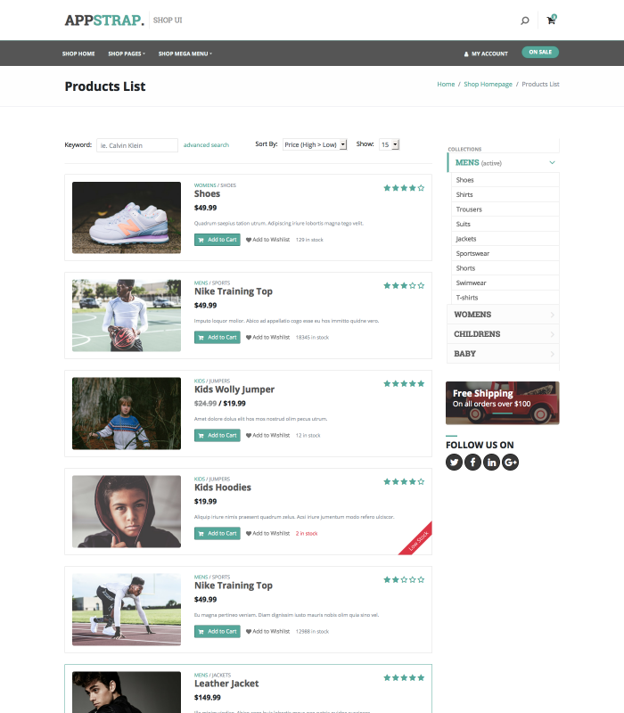 shop-list page thumbnail